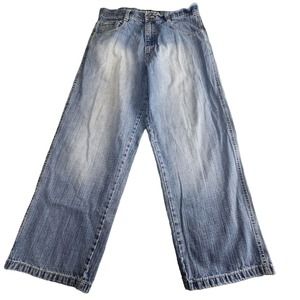 Vintage Jeans SouthPole Mens 34 Wide Leg Denim Skater Baggy Light Wash